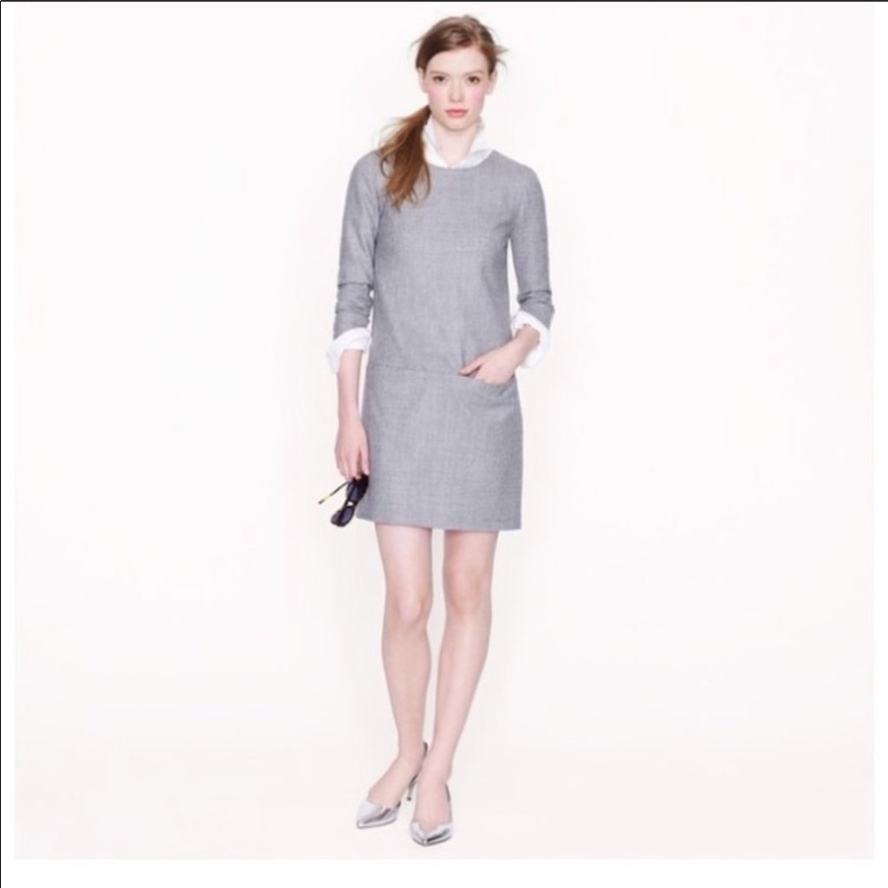 Jcrew jules shift dress wool shirtdress size 4